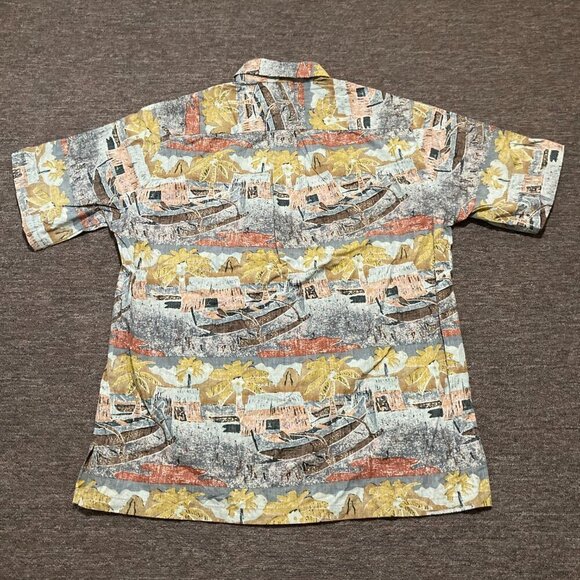 Kahala Hawaiian Shirt Men Large AVI Collection Floral Palm Button Up Handcrafted - Picture 2 of 5